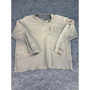Rasco FR Mens Flame Resistant Henley Shirt Khaki Tan CAT 2 NFPA 2112 Large L